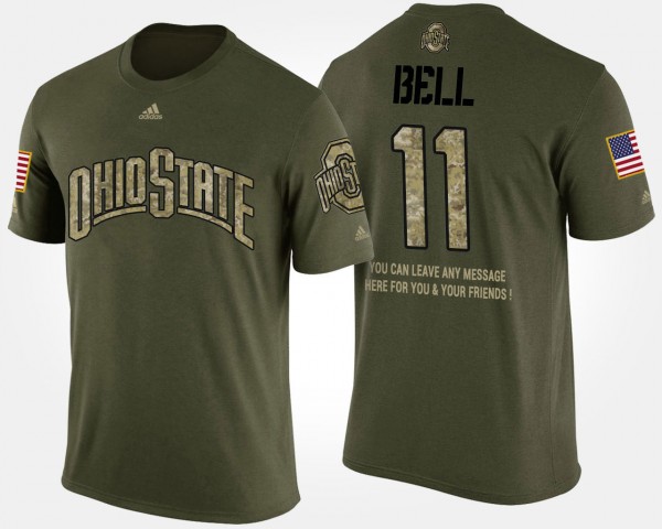 Ohio State Buckeyes Vonn Bell Men's #11 Short Sleeve Military Camo With Message College Football T-Shirt 2404LRPI4